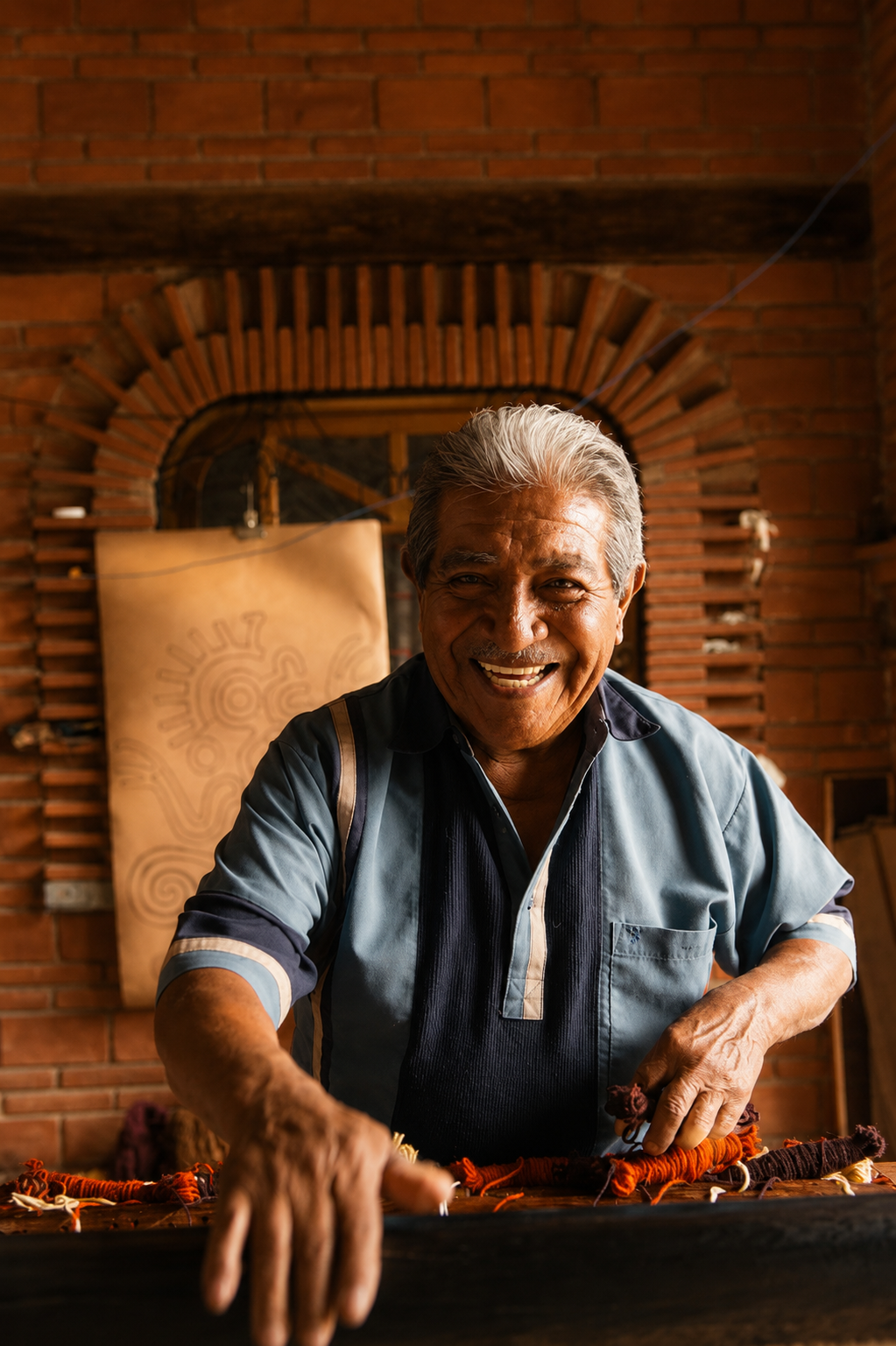 Don Isaac at the loom — three generations of Zapotec technique passed through muscle memory and song.